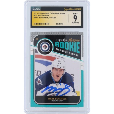 Mark Scheifele Winnipeg Jets Autographed 2011-12 Upper Deck O-Pee-Chee Update #625 CGC Fanatics Witnessed Authenticated 9/10 Rookie Card