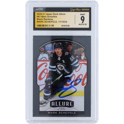 Mark Scheifele Winnipeg Jets Autographed 2020-21 Upper Deck Allure Black Rainbow #61 CGC Fanatics Witnessed Authenticated 9/10 Card