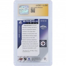 Mark Scheifele Winnipeg Jets Autographed 2021-22 Upper Deck SP Game Used Banner Year Western Conference 2 Color Relic #BYW-SC CGC Fanatics Witnessed Authenticated 9/10 Card