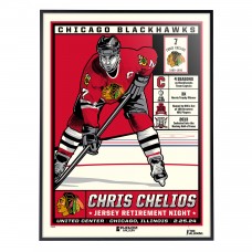Chicago Blackhawks Chris Chelios Phenom Gallery Jersey Retirement Night 18 x 24 Deluxe Framed Serigraph