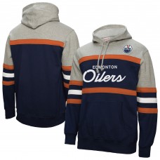 Толстовка Edmonton Oilers Mitchell & Ness Navy/Gray Head Coach