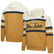 Columbus Blue Jackets Mitchell & Ness Gold/Cream Head Coach Pullover Hoodie