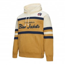 Columbus Blue Jackets Mitchell & Ness Gold/Cream Head Coach Pullover Hoodie