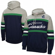 Vancouver Canucks Mitchell & Ness Navy/Gray Head Coach Pullover Hoodie