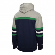 Vancouver Canucks Mitchell & Ness Navy/Gray Head Coach Pullover Hoodie