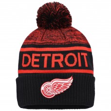 Шапка с помпоном Detroit Red Wings Fanatics Authentic Pro Rink Cuffed Knit - Black/Red