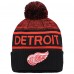 Шапка с помпоном Detroit Red Wings Fanatics Authentic Pro Rink Cuffed Knit - Black/Red