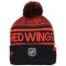 Шапка с помпоном Detroit Red Wings Fanatics Authentic Pro Rink Cuffed Knit - Black/Red