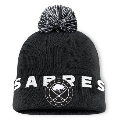 Шапка с помпоном Buffalo Sabres Fanatics Black High Stick Cuffed Knit