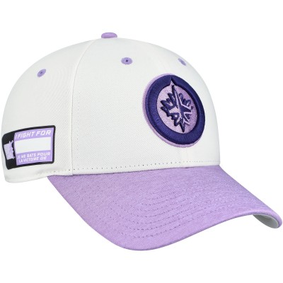 Бейсболка Winnipeg Jets Fanatics White/Lavender Authentic Pro Hockey Fights Cancer