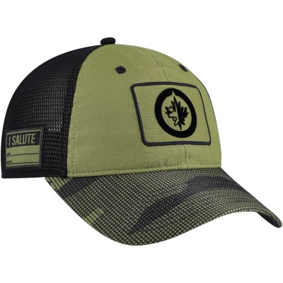 Бейсболка Winnipeg Jets Fanatics Olive Military Appreciation Trucker