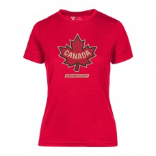 Футболка Женская футболка Canada Levelwear Womens 2025 4 Nations Face-Off Maddox - Red