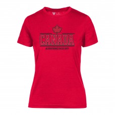 Футболка Женская футболка Canada Levelwear Womens 2025 4 Nations Face-Off Maddox - Red