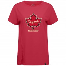 Футболка Женская футболка Canada Levelwear Womens 2025 4 Nations Face-Off Influx - Red