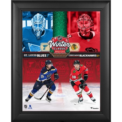Chicago Blackhawks vs. St. Louis Blues Fanatics Authentic Framed 11 x 14 2025 NHL Winter Classic Matchup Collage