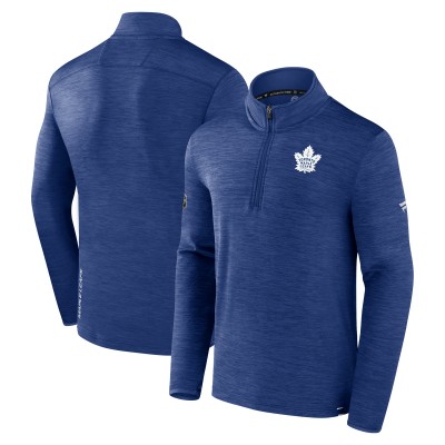 Toronto Maple Leafs Fanatics Heather Blue Authentic Pro Lightweight Quarter-Zip Pullover