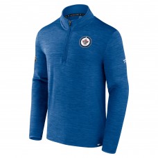 Winnipeg Jets Fanatics Heather Blue Authentic Pro Lightweight Quarter-Zip Pullover