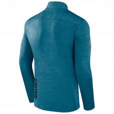 San Jose Sharks Fanatics Heather Teal Authentic Pro Lightweight Quarter-Zip Pullover