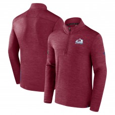Colorado Avalanche Fanatics Heather Burgundy Authentic Pro Lightweight Quarter-Zip Pullover