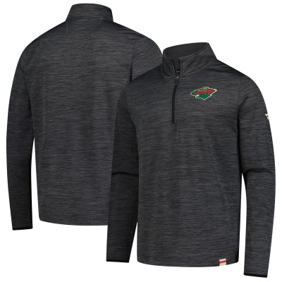 Minnesota Wild Fanatics Heather Charcoal Authentic Pro Lightweight Quarter-Zip Pullover