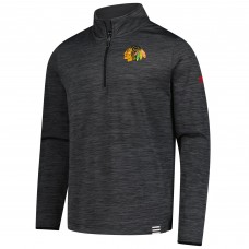 Chicago Blackhawks Fanatics Heather Charcoal Authentic Pro Lightweight Quarter-Zip Pullover