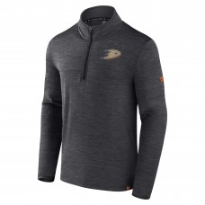 Кофта на короткой молнии Anaheim Ducks Fanatics Heather Charcoal Authentic Pro Lightweight