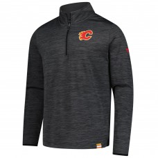 Calgary Flames Fanatics Heather Charcoal Authentic Pro Lightweight Quarter-Zip Pullover