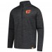 Calgary Flames Fanatics Heather Charcoal Authentic Pro Lightweight Quarter-Zip Pullover