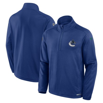 Vancouver Canucks Fanatics Blue Authentic Pro Rink Quarter-Zip Top