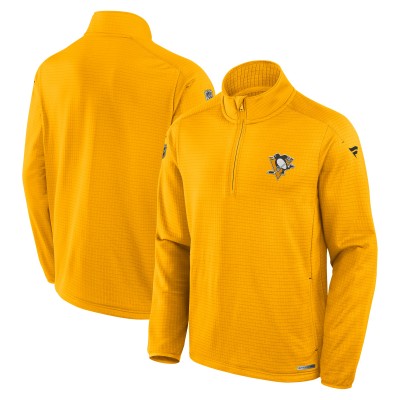 Кофта на короткой молнии Pittsburgh Penguins Fanatics Gold Authentic Pro Rink