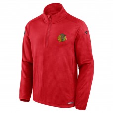Кофта на короткой молнии Chicago Blackhawks Fanatics Red Authentic Pro Rink