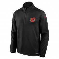 Calgary Flames Fanatics Black Authentic Pro Rink Quarter-Zip Top