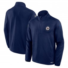 Кофта на короткой молнии Winnipeg Jets Fanatics Navy Authentic Pro Rink