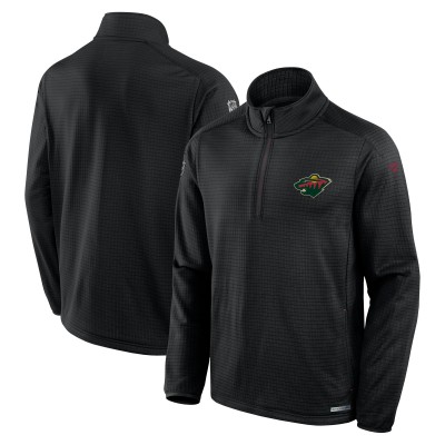 Кофта на короткой молнии Minnesota Wild Fanatics Black Authentic Pro Rink