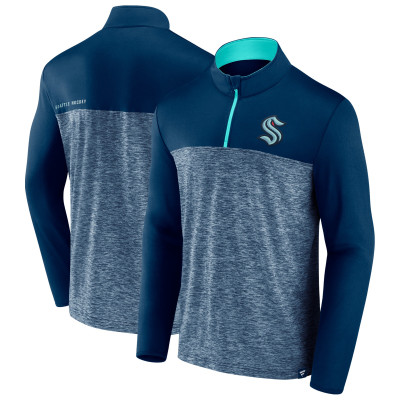 Seattle Kraken Fanatics Deep Sea Blue Iconic Defender Quarter-Zip Jacket