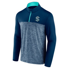 Seattle Kraken Fanatics Deep Sea Blue Iconic Defender Quarter-Zip Jacket