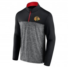 Кофта на короткой молнии Chicago Blackhawks Fanatics Black Iconic Defender