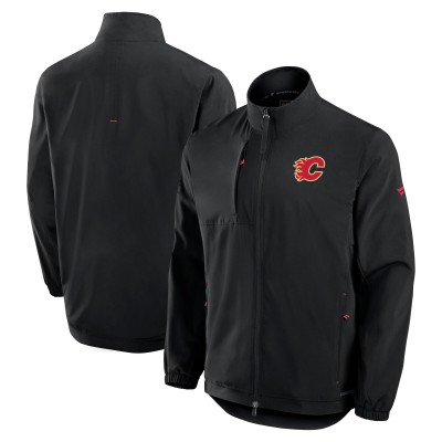 Calgary Flames Fanatics Black Authentic Pro Rink Coaches Full-Zip Jacket