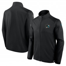 San Jose Sharks Fanatics Black Authentic Pro Rink Fleece Full-Zip Jacket