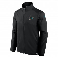 San Jose Sharks Fanatics Black Authentic Pro Rink Fleece Full-Zip Jacket