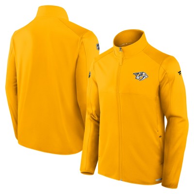 Nashville Predators Fanatics Gold Authentic Pro Rink Fleece Full-Zip Jacket