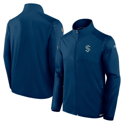 Seattle Kraken Fanatics Deep Sea Blue Authentic Pro Rink Fleece Full-Zip Jacket
