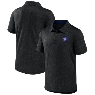 Toronto Maple Leafs Fanatics Black Jacquard Polo