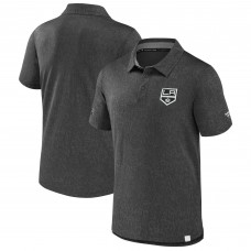 Los Angeles Kings Fanatics Black Authentic Pro Jacquard Polo