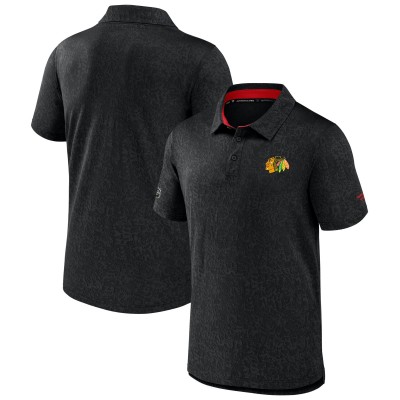 Поло Chicago Blackhawks Fanatics Black Jacquard