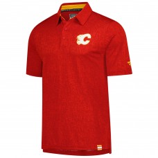 Calgary Flames Fanatics Red Authentic Pro Jacquard Polo