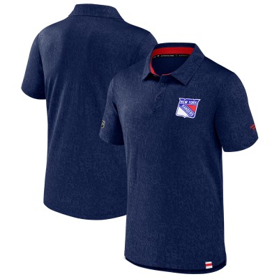 New York Rangers Fanatics Navy Authentic Pro Jacquard Polo