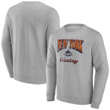 New York Islanders Fanatics Gray Light the Candle Fleece Pullover Sweatshirt