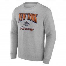 New York Islanders Fanatics Gray Light the Candle Fleece Pullover Sweatshirt