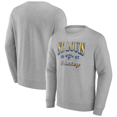 St. Louis Blues Fanatics Gray Nimbus Fleece Pullover Sweatshirt
